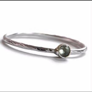 Handmade Dainty Silver Aquamarine Ring